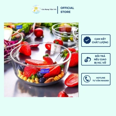 Tô Thủy Tinh Trơn Ocean Diamond P724 - Tô Cơm, Canh, Topping Trong Suốt, Cao Cấp, An Toàn Vệ Sinh, Giá 56.000₫