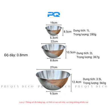 Tô trộn bột salad inox 18/10 19/22/27cm – thau thố làm bánh, ướp thịt, đựng thực phẩm 2 Tô trộn bột salad inox 18/10 19/22/27cm – thau thố làm bánh, ướp thịt, đựng thực phẩm 2