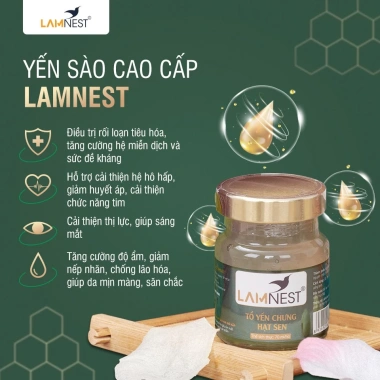 Tổ Yến Chưng Hạt Sen LamNest 4g 70ml Tươi Nguyên Chất - Giá Ưu Đãi 56.000₫ 3