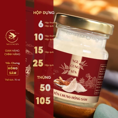 Tố Yến Sào chưng hồng sâm Hàn Quốc 70ml - Yến tươi Ngự Cung, Quà Tết 712.800đ