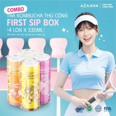 [Toàn quốc] Lốc 4 lon Kombucha Azaana 330ml - Nước trà lên men tự nhiên, giảm 22% 2