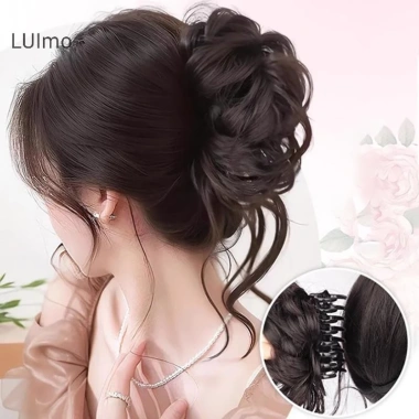 Tóc Bun Bud Nữ SBS - Tóc Giả Túi Móng Vuốt, Tăng Đuôi Ngựa, Tóc Mảnh, Giá Chỉ 54k 3