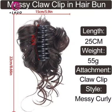 Tóc Bun Chignon xoăn kẹp tóc co giãn Scrunchy giả tóc nữ - 47.000đ Springevenstar 4