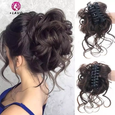 Tóc Bun Chignon xoăn kẹp tóc co giãn Scrunchy giả tóc nữ - 47.000đ Springevenstar 6