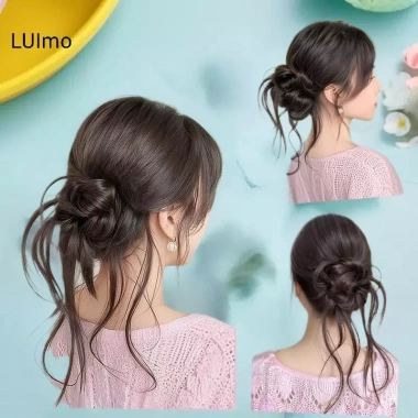 Tóc Bun Nâu Lông Tơ SBS 1 Mới - Kẹp, Móng Vuốt, Xoăn Tự Nhiên, Giá 56.700đ