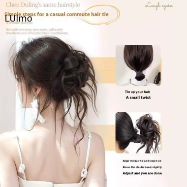Tóc Bun Nâu Lông Tơ SBS 1 Mới - Kẹp, Móng Vuốt, Xoăn Tự Nhiên, Giá 56.700đ 4