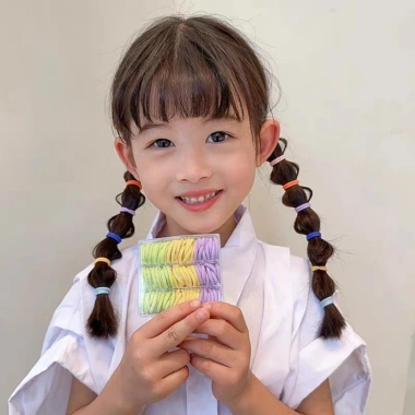 Tóc Co Giãn Cao Su Mini Nhiều Màu Không Kéo Xước cho Bé Gái - Lô Hàng Địa Phương 3