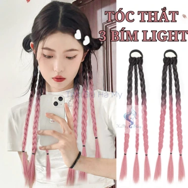 Tóc giả 3 bím Boxer Braid Ombre Light cá tính, phong cách Tết, chỉ 10.000 VND