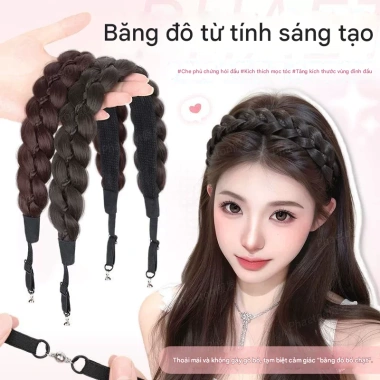 Tóc Giả Bím Tết Dài Dán Ma Thuật - Băng Tóc Nữ Đỉnh Đầu Giá 85.000, Giảm Giá