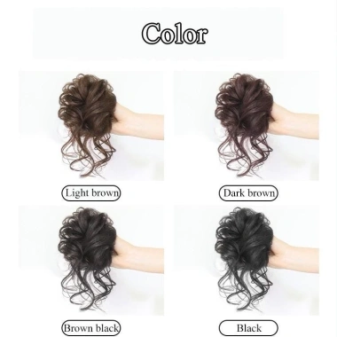 Tóc giả búi đầu xoăn lông tơ hoabud thời trang - Nối dài tóc chỉ 38k 9