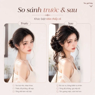 Tóc giả búi kẹp xoắn bím phong cách cổ trang cho áo dài Tết–Giá ưu đãi 105.000đ 2