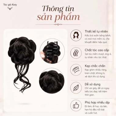 Tóc giả búi kẹp xoắn bím phong cách cổ trang cho áo dài Tết–Giá ưu đãi 105.000đ 3