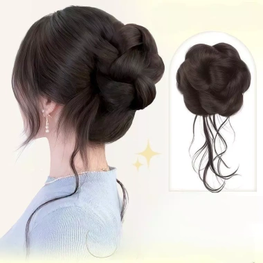 Tóc giả búi kẹp xoắn bím phong cách cổ trang cho áo dài Tết–Giá ưu đãi 105.000đ 10