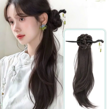 Tóc Giả Búi Trầm Dài Xoăn Uốn Cong Phong Cách Trung Hoa - Giá 100k tại QiQiShop 4