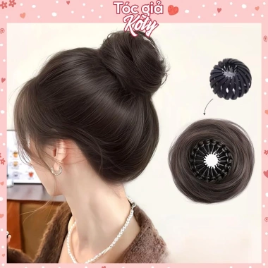 Tóc Giả Búi Tròn Nữ Kẹp Vòng T313 - Cột Gọn Gàng, Tự Nhiên, Giá 79.500 VND