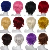 Tóc giả cosplay anime ngắn uốn cong cho nam – phủ đầy đầu, giao hàng nhanh, giảm còn 114.400₫ 3