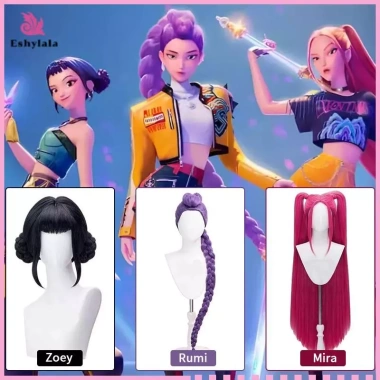 Tóc giả Cosplay Rumi Mira Zoey Tím - Tổng hợp chịu nhiệt, phù hợp Halloween & roleplay, dùng hàng ngày - MỚI