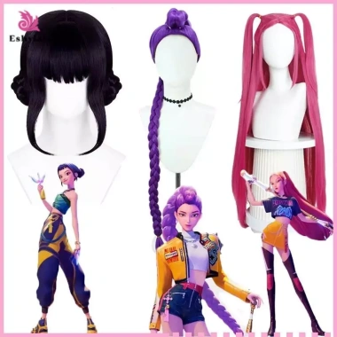 Tóc giả Cosplay Rumi Mira Zoey Tím - Tổng hợp chịu nhiệt, phù hợp Halloween & roleplay, dùng hàng ngày - MỚI 3