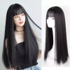 Tóc giả dài thẳng tổng hợp màu đen nâu cho nữ - Giảm giá, giá chỉ 117.800₫ 3