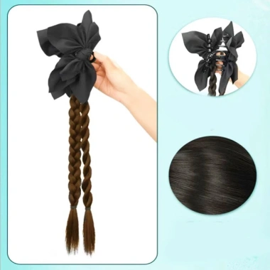 Tóc Giả Đuôi Ngựa Dài DIY Bện Bột Chiên Xoắn Bím Bướm Kẹp Tóc Phụ Kiện Giá 60k