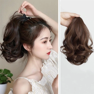 Tóc giả đuôi ngựa xoăn hoa lê nữ - Dài vừa, dễ điều chỉnh dây đeo, giảm giá 39.600đ