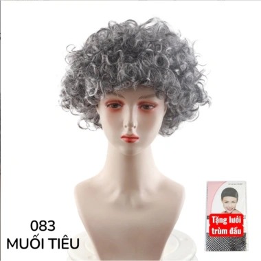 Tóc giả hoá trang bà già đóng phim - Giá chỉ 60.000, tặng lưới bảo vệ tóc