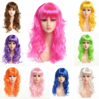 Tóc giả hoá trang kiểu xoan đầy màu sắc tặng lưới Giá chỉ 35.000 VNĐ