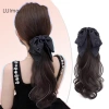 Tóc giả LUImo mô phỏng ruy băng nơ phồng xoăn, kẹp đuôi ngựa, nối dài 40cm SBS - Giá chỉ 52.596₫