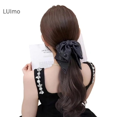 Tóc giả LUImo mô phỏng ruy băng nơ phồng xoăn, kẹp đuôi ngựa, nối dài 40cm SBS - Giá chỉ 52.596₫ 8