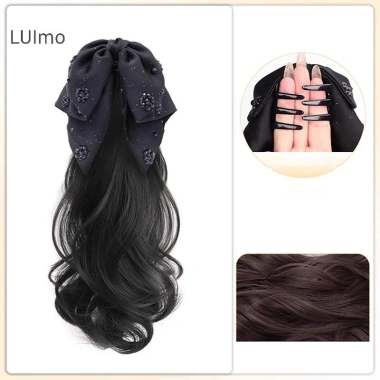 Tóc giả LUImo mô phỏng ruy băng nơ phồng xoăn, kẹp đuôi ngựa, nối dài 40cm SBS - Giá chỉ 52.596₫ 10