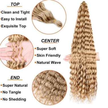 Tóc giả ngoài trời siêu nhẹ, mềm mại, dễ chải, sợi tổng hợp chịu nhiệt - thích hợp bím tóc móc, chỉ 106.056₫