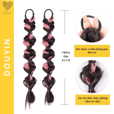Tóc Giả Nữ Bện Hai Bím T7 - Kẹp Tóc Thời Trang, Tóc Tết Cosplay, Giá 37.820₫