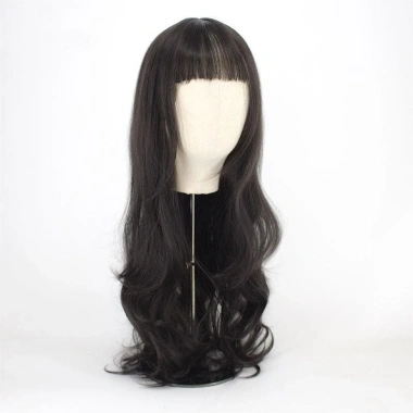 Tóc giả nữ dài sóng lớn xoăn Air Bangs màu đen tự nhiên, giao hàng tận nơi 10 Tóc giả nữ dài sóng lớn xoăn Air Bangs màu đen tự nhiên, giao hàng tận nơi 10