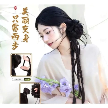 Tóc giả Tết 3 bùi lơi phong cách Trung Hoa - Đẹp tự nhiên, giá 105.000đ