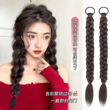 Tóc giả tết dài kiểu đuôi ngựa dễ thương cho nữ - Giá chỉ 35.000đ, giảm mạnh