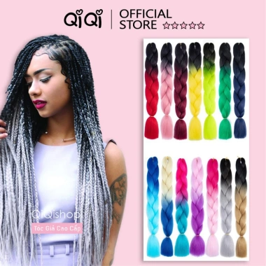 Tóc giả tết dài phối màu nổi bật phong cách Hàn Quốc teengirl - Giá chỉ 47.000 VND Qiqishop