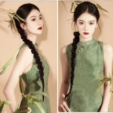 Tóc Giả Tết Hai Bím Xinh Xắn Đeo Nhanh 70cm Hottrend Dây Buộc Dễ Thương Giá 48k