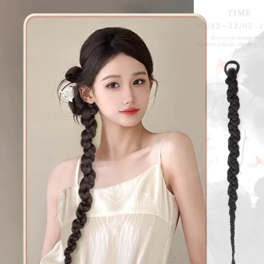 Tóc Giả Tết Hai Bím Xinh Xắn Đeo Nhanh 70cm Hottrend Dây Buộc Dễ Thương Giá 48k