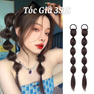 Tóc giả tết thắt bím kiểu tròn phong cách Hàn Quốc - 1 chiếc, giảm còn 45.900₫