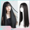 Tóc giả thẳng dài 60cm bangs nữ, che đầu toàn bộ tự nhiên - Giao hàng tận nơi, chỉ 115.500₫