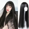 Tóc giả thẳng dài 60cm bangs nữ, che đầu toàn bộ tự nhiên - Giao hàng tận nơi, chỉ 115.500₫ 2