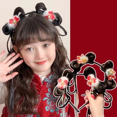 Tóc giả trẻ em Băng Đô & Tua Rua Hoa Năm Mới - Hanfu cổ đại sang trọng, giảm 152.280₫