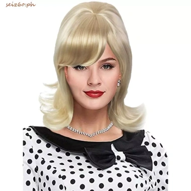 Tóc giả vintage nữ 16 inch nổ bằng phẳng, disco 50-70s, Halloween Cosplay – Giá 287k