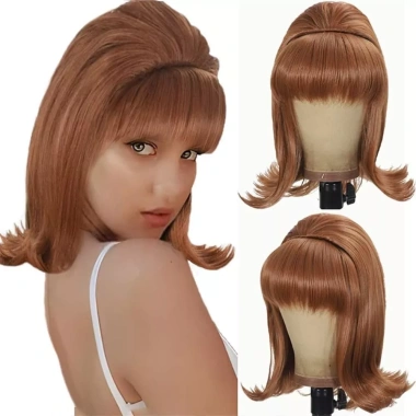 Tóc giả vintage nữ 16 inch nổ bằng phẳng, disco 50-70s, Halloween Cosplay – Giá 287k