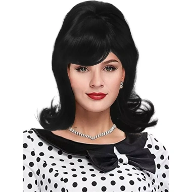 Tóc giả vintage nữ 16 inch nổ bằng phẳng, disco 50-70s, Halloween Cosplay – Giá 287k