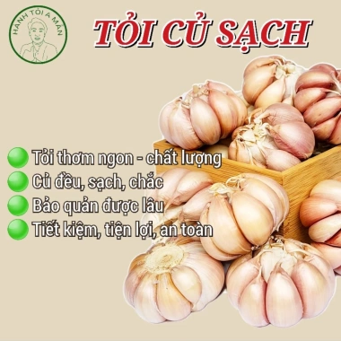 Tỏi Củ Sạch 1Kg - Tỏi Khô Tép Hồng Chắc, Thơm Nồng, Giá Ưu Đãi 37k từ 45k - A Mẫn 2