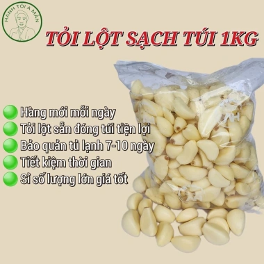 Tỏi Lột Sạch Vỏ Đóng Túi 1kg - Tỏi Tươi Lột Sẵn Bảo Quản Lạnh | Hành Tỏi A Mẫn - Giá 59.000 2