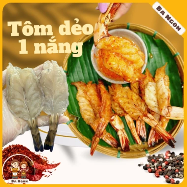 Tôm dẻo 1 nắng Ba Ngon tẩm sẵn gia vị - Nấu 2p, tiện lợi, chỉ 500k 2