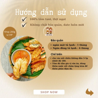 Tôm dẻo 1 nắng Ba Ngon tẩm sẵn gia vị - Nấu 2p, tiện lợi, chỉ 500k 5