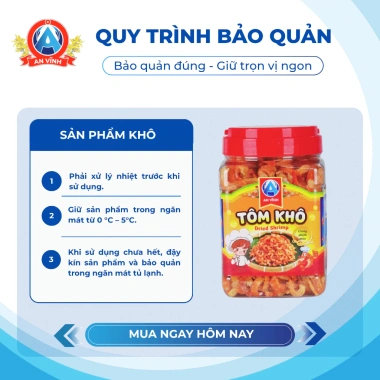 Tôm khô An Vĩnh Food đặc sản biển Việt Nam tươi đỏ tự nhiên, thơm ngon, 100-400g - Giá ưu đãi 118.000đ